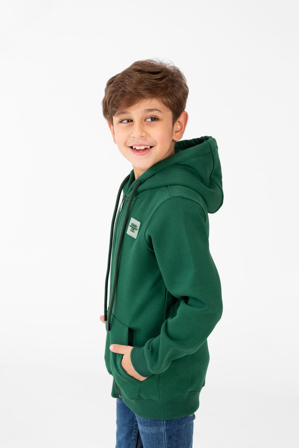 سويت شيرت طماطم للأولاد بسحاب كامل وأكمام طويلة