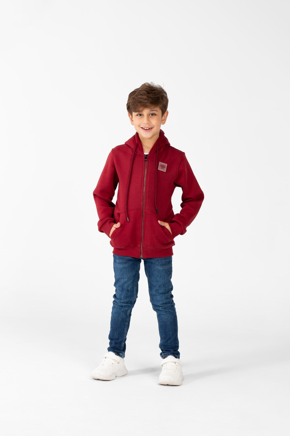 سويت شيرت طماطم للأولاد بسحاب كامل وأكمام طويلة