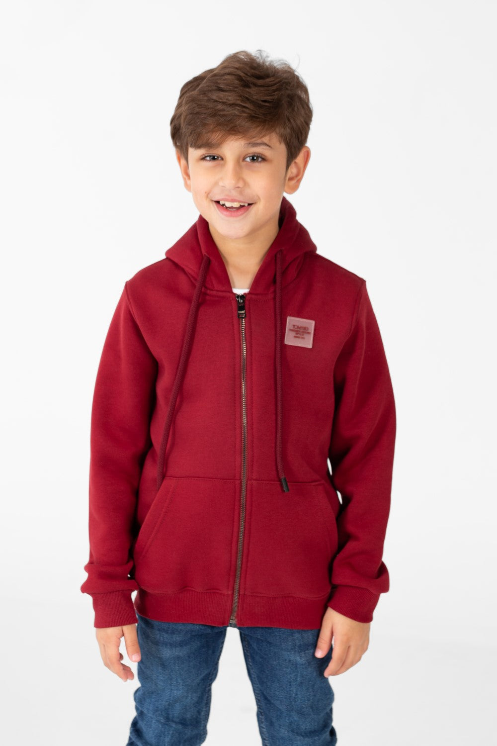 سويت شيرت طماطم للأولاد بسحاب كامل وأكمام طويلة