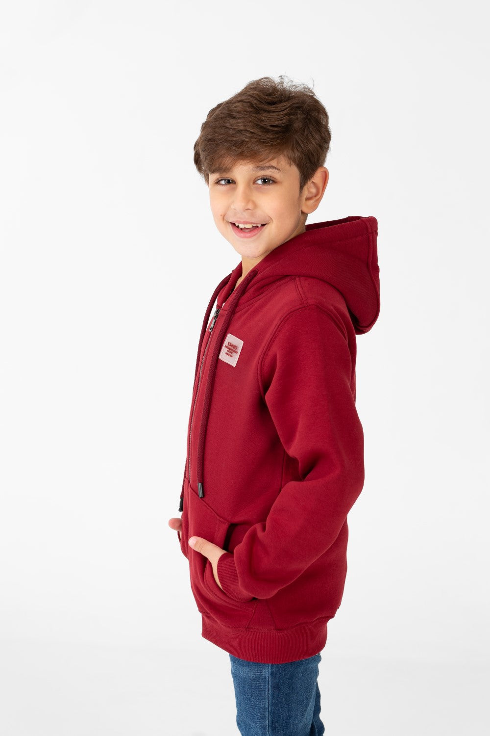 سويت شيرت طماطم للأولاد بسحاب كامل وأكمام طويلة