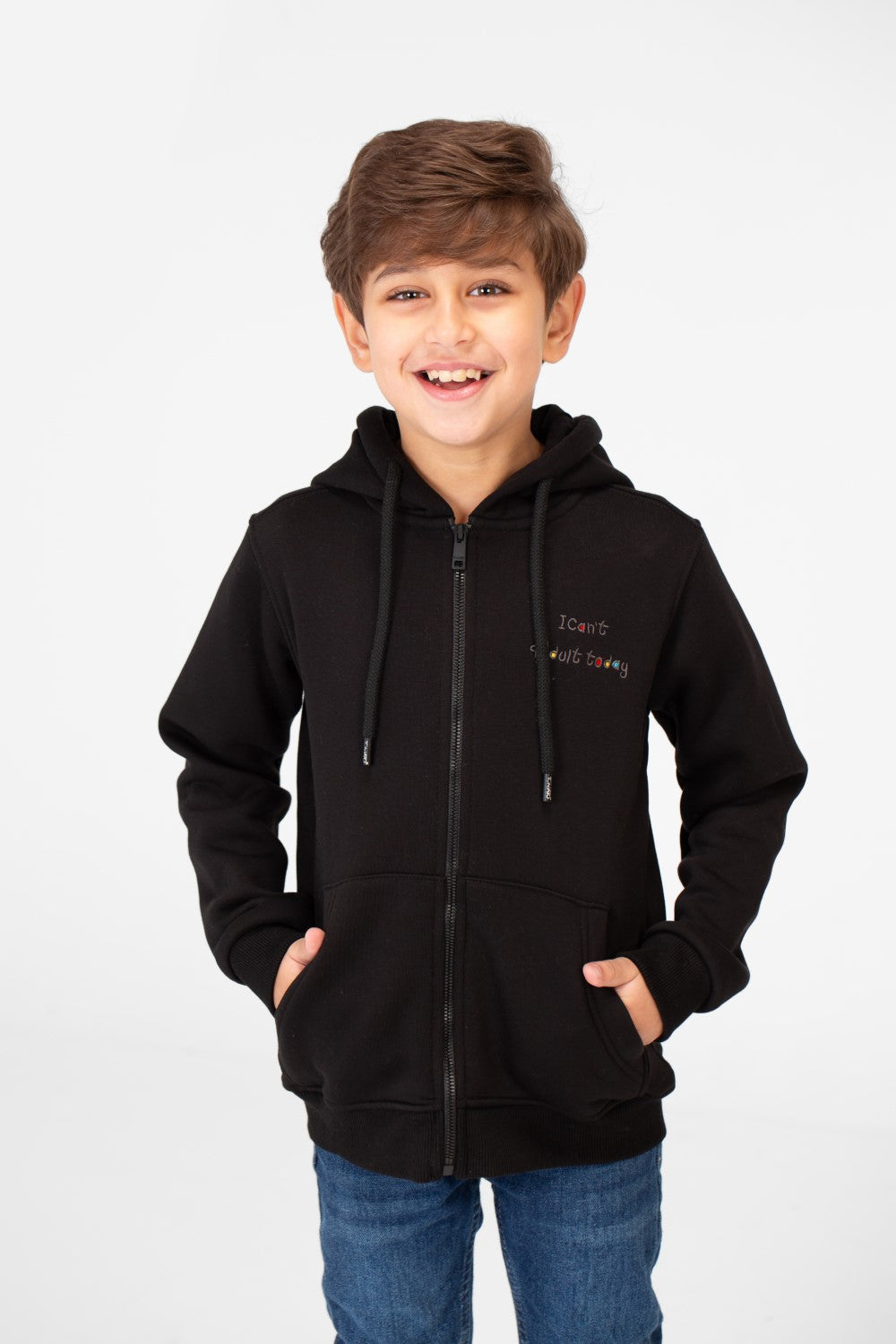 سويت شيرت ميلتون مطبوع للأولاد بسحاب أمامي كامل