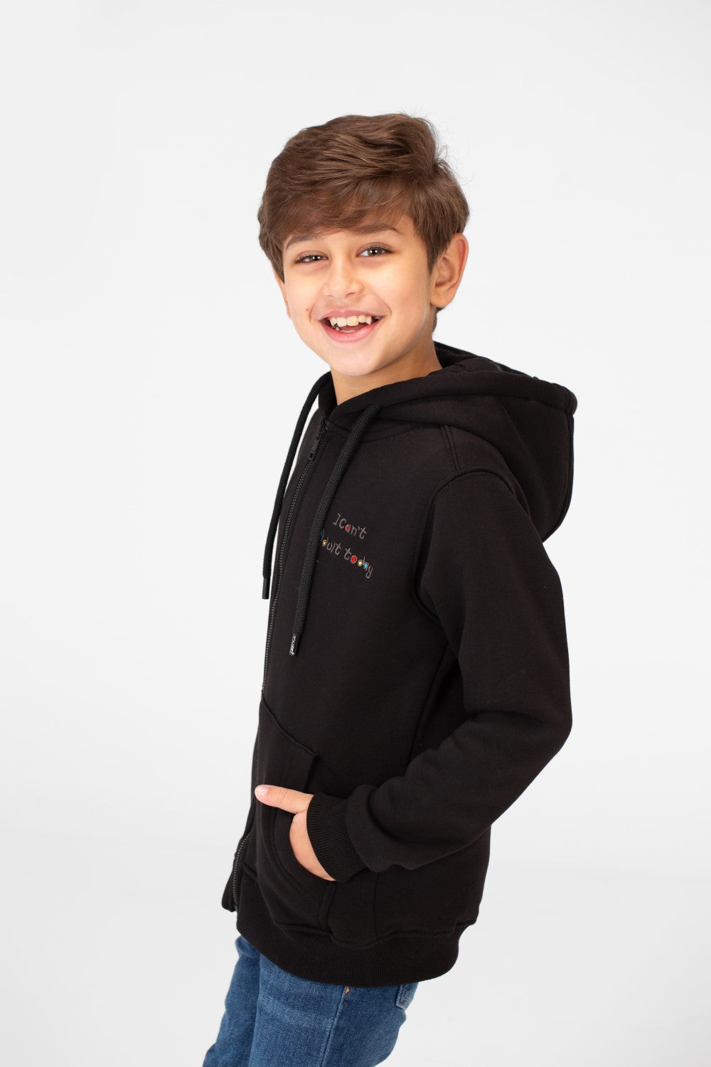 سويت شيرت ميلتون مطبوع للأولاد بسحاب أمامي كامل