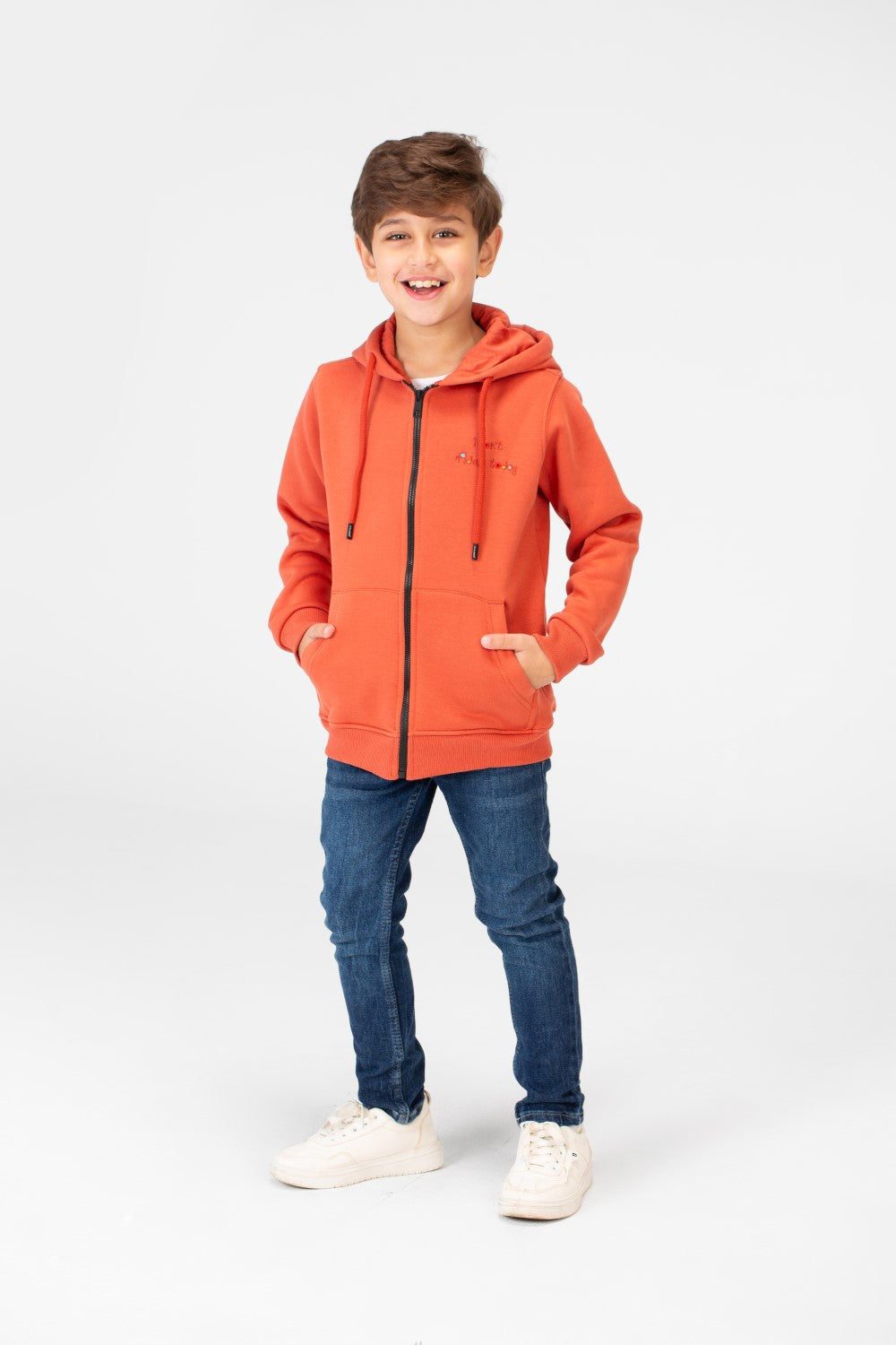 سويت شيرت ميلتون مطبوع للأولاد بسحاب أمامي كامل