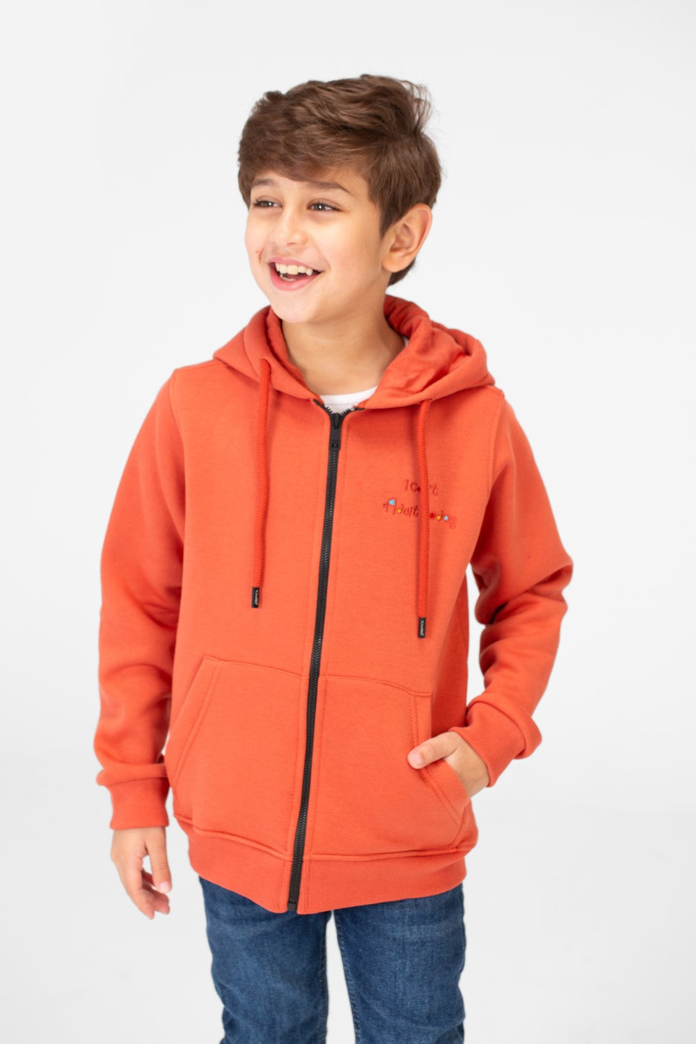 سويت شيرت ميلتون مطبوع للأولاد بسحاب أمامي كامل