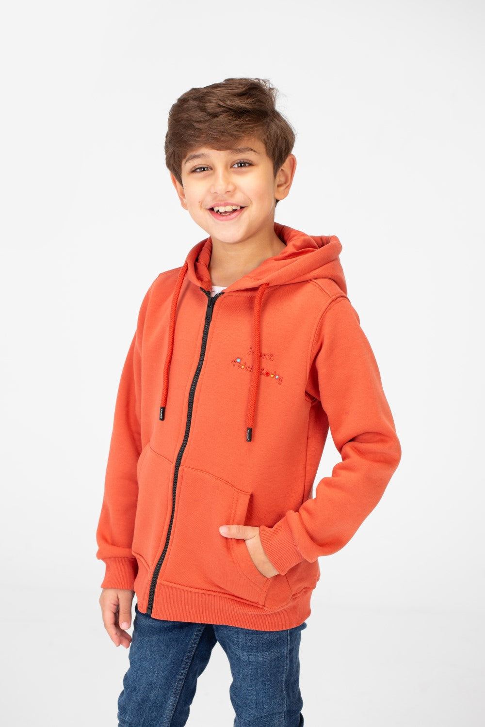 سويت شيرت ميلتون مطبوع للأولاد بسحاب أمامي كامل