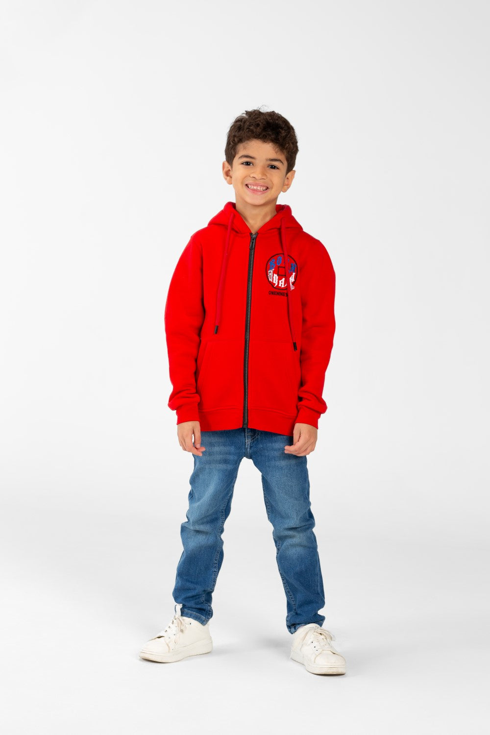 سويت شيرت للأولاد بسحاب أمامي كامل وجيوب