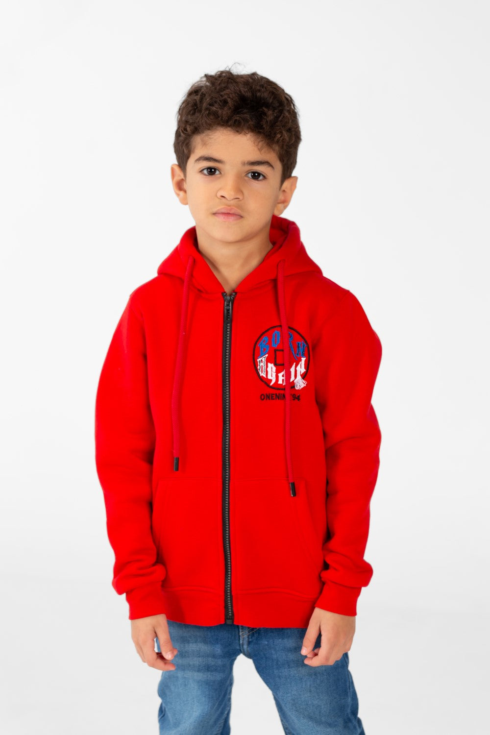 سويت شيرت للأولاد بسحاب أمامي كامل وجيوب