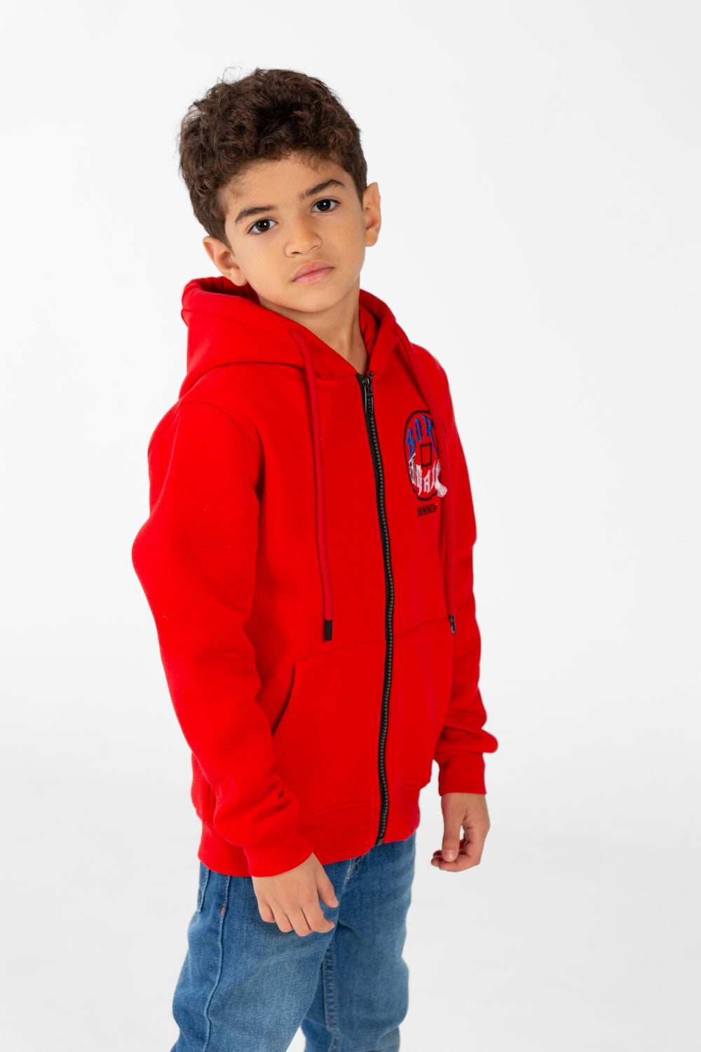 سويت شيرت للأولاد بسحاب أمامي كامل وجيوب