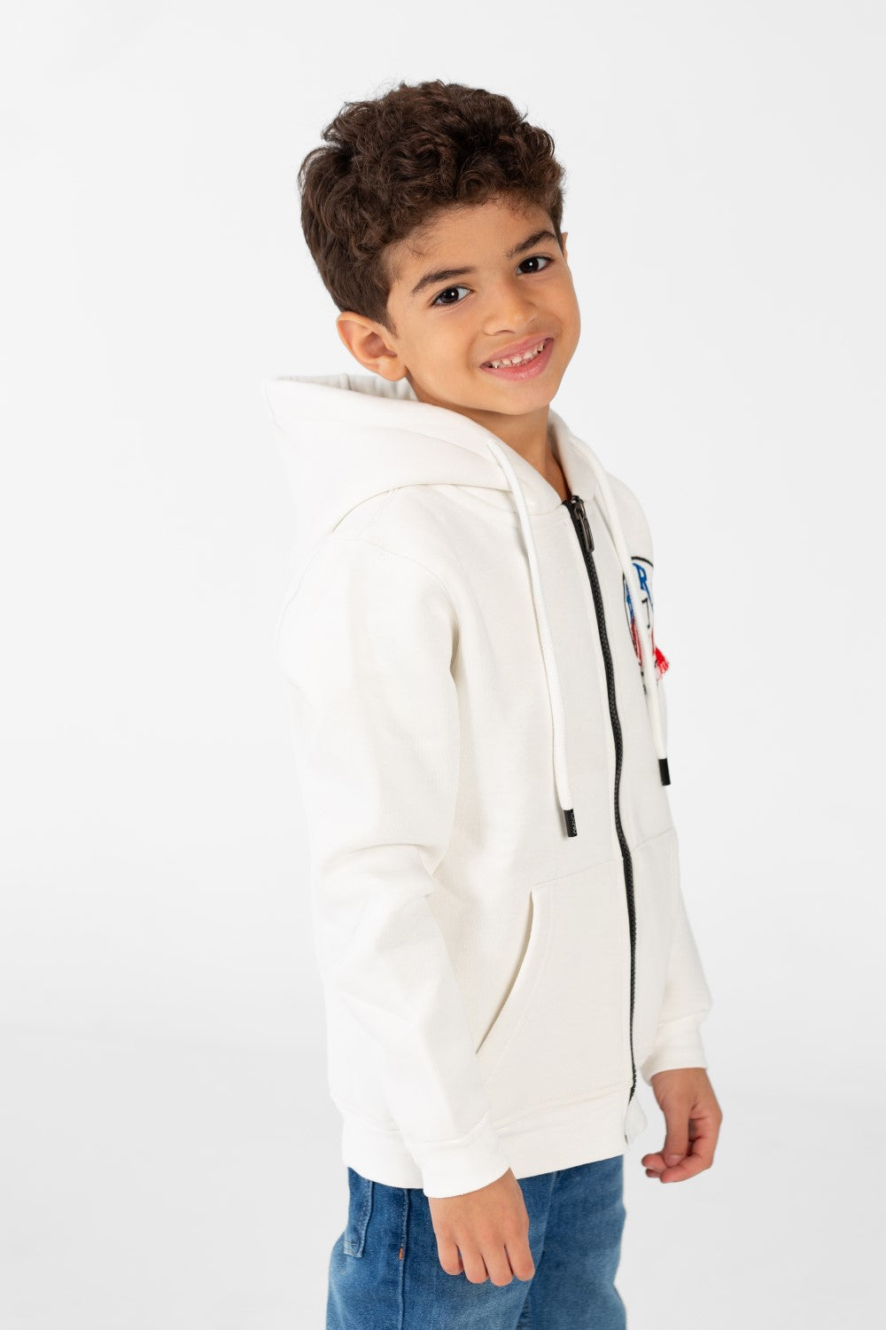 سويت شيرت للأولاد بسحاب أمامي كامل وجيوب