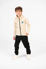 سويت شيرت للأولاد بسحاب مع طباعة أمامية وخلفية