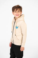 سويت شيرت للأولاد بسحاب مع طباعة أمامية وخلفية