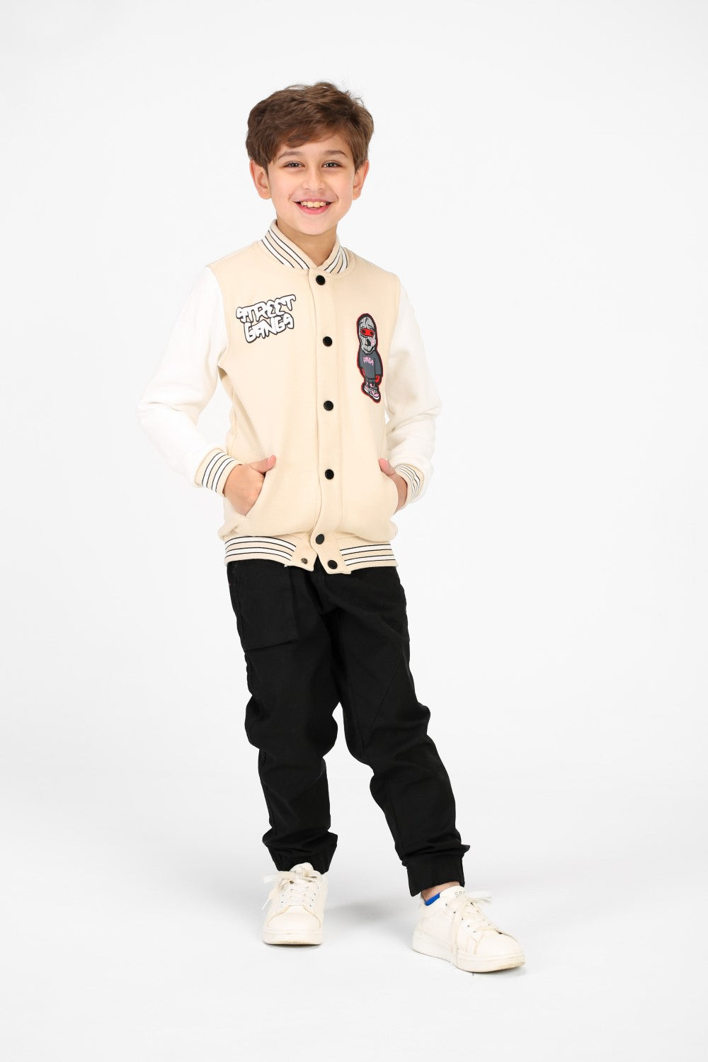 سويت شيرت بيسبول مطبوع بأكمام طويلة للأولاد