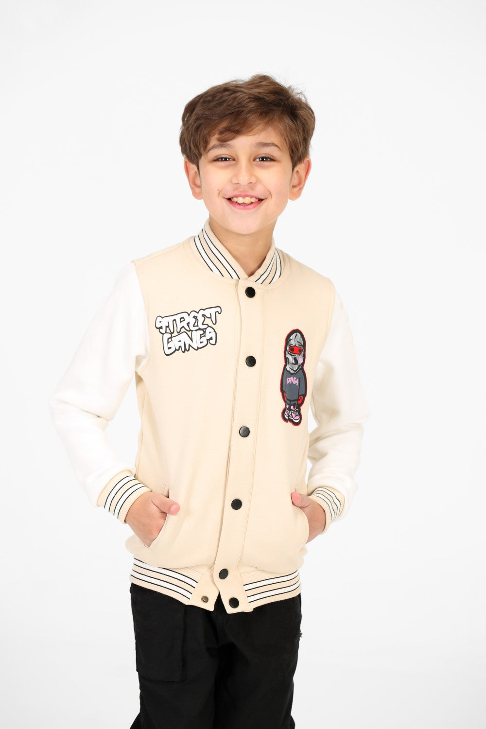 سويت شيرت بيسبول مطبوع بأكمام طويلة للأولاد