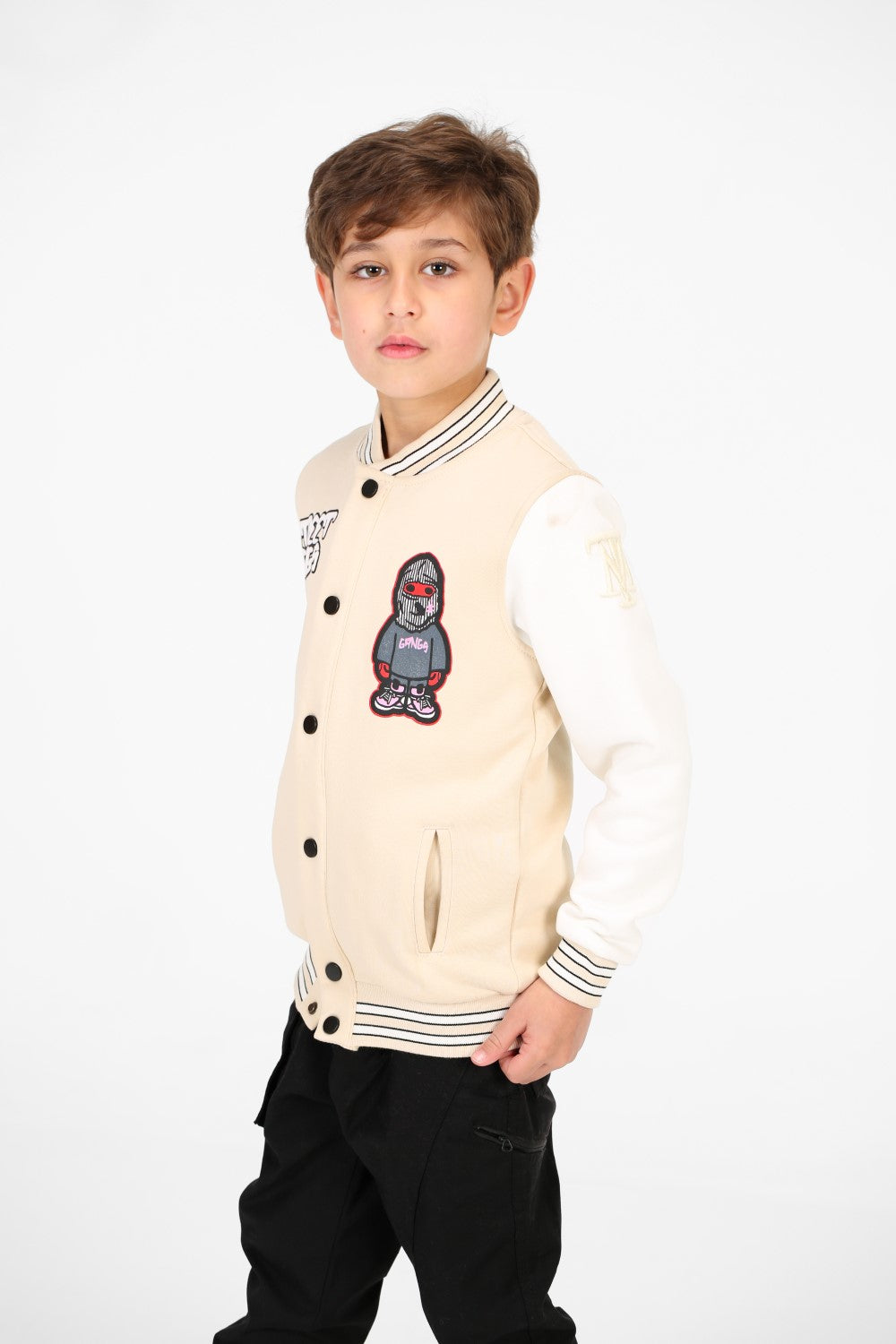 سويت شيرت بيسبول مطبوع بأكمام طويلة للأولاد