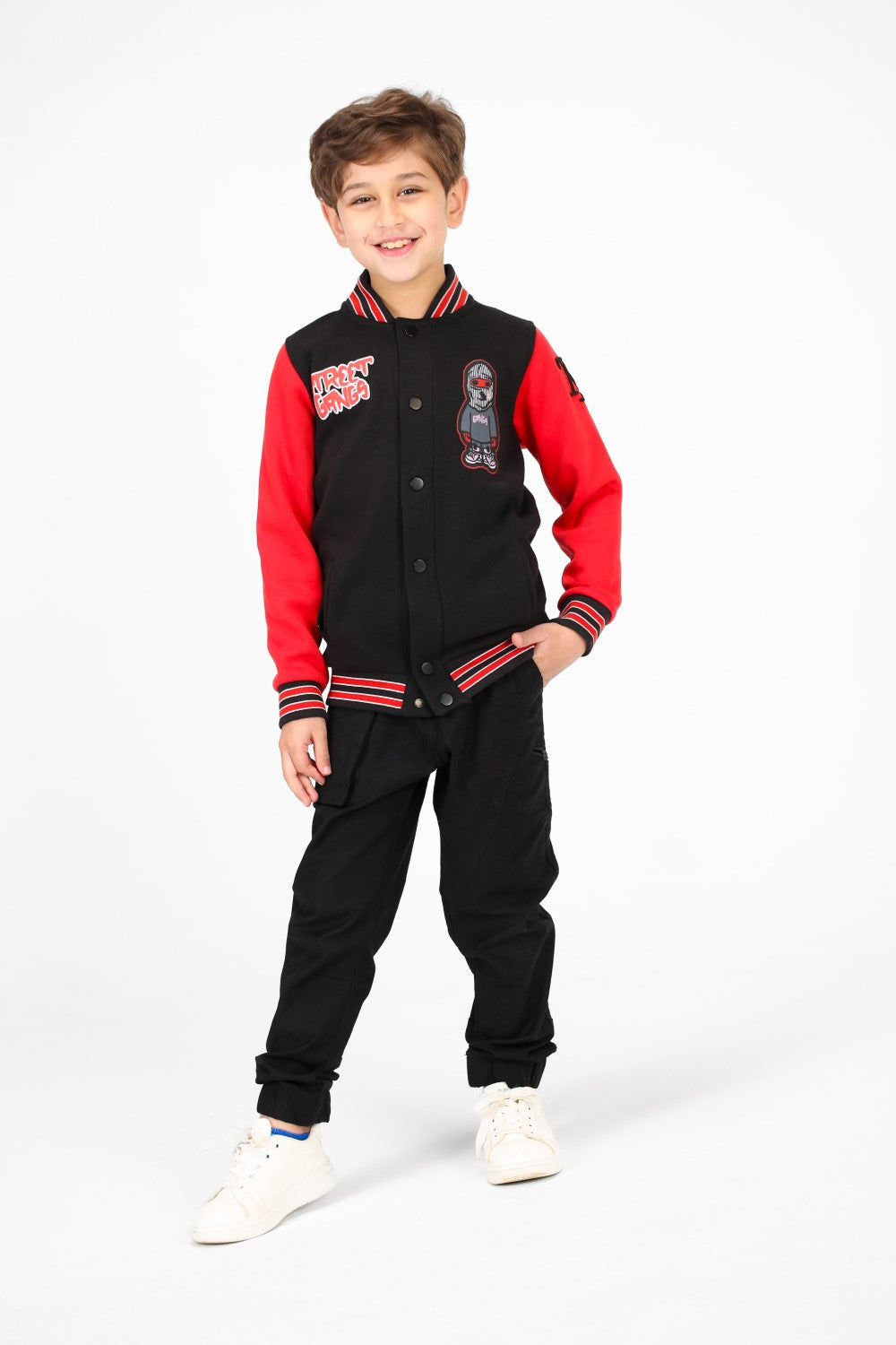 سويت شيرت بيسبول مطبوع بأكمام طويلة للأولاد