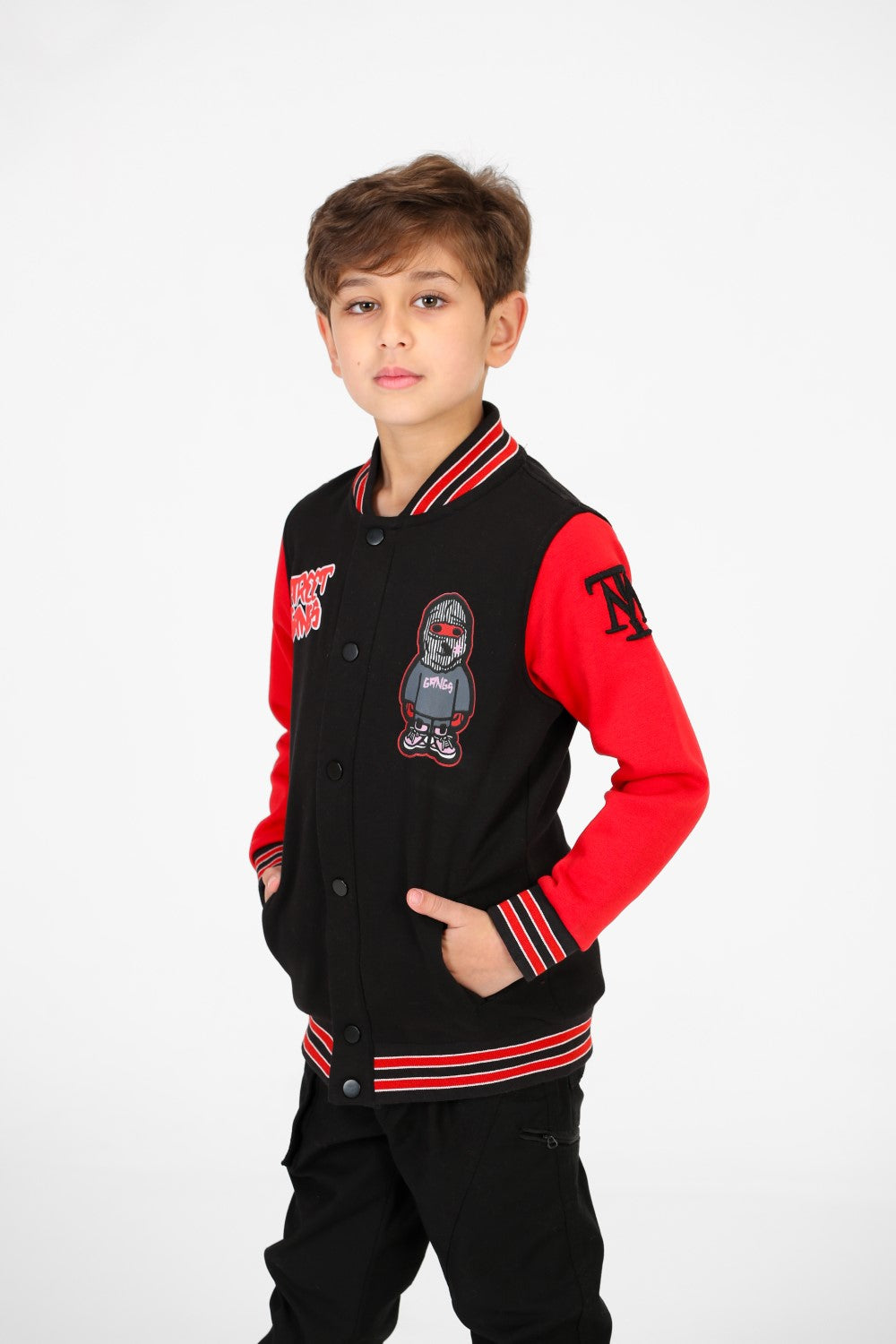 سويت شيرت بيسبول مطبوع بأكمام طويلة للأولاد