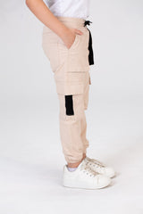 Boys Gabardine Sherwal Pants With Elastic Waist And Side Pockets