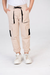 Boys Gabardine Sherwal Pants With Elastic Waist And Side Pockets