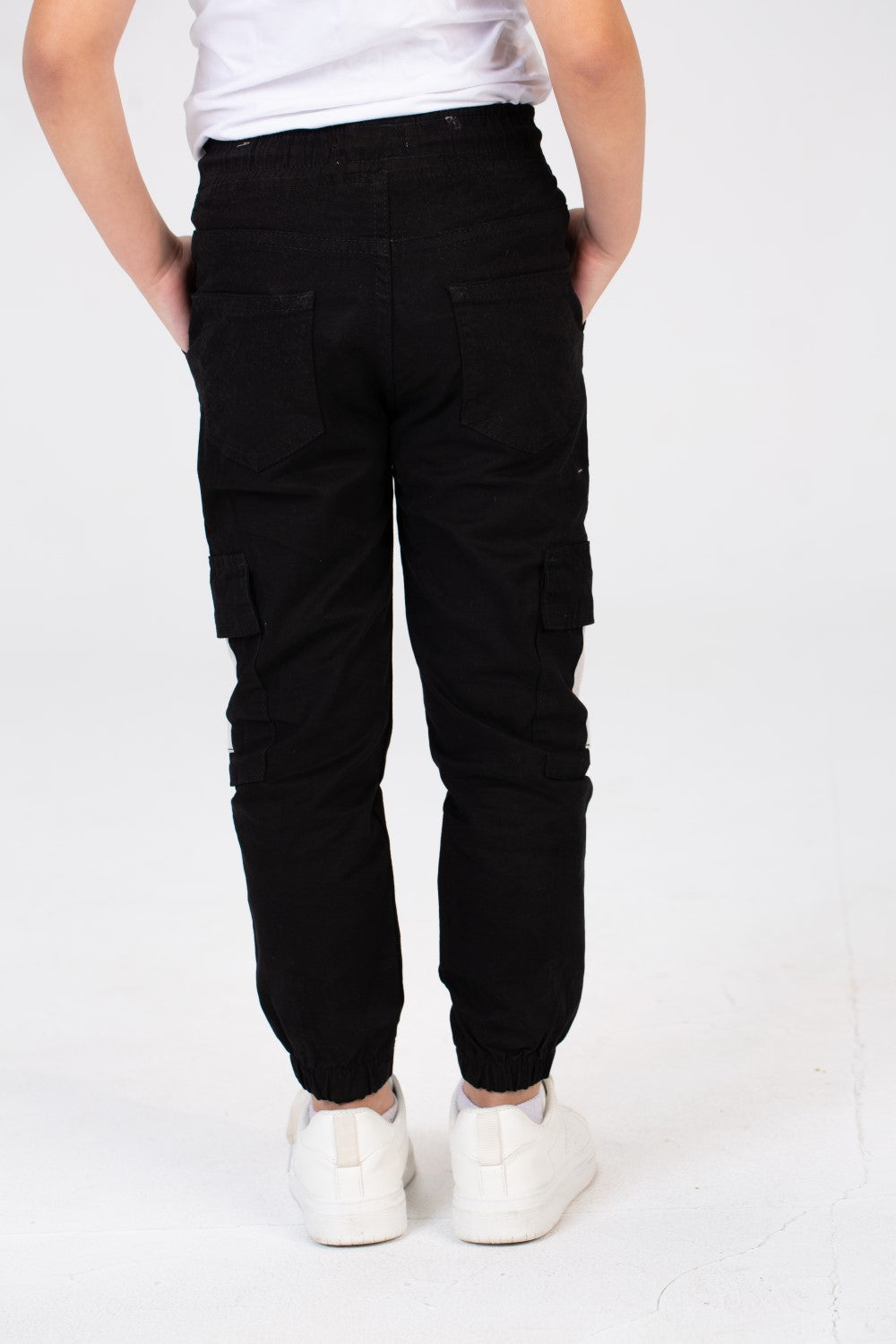Boys Gabardine Sherwal Pants With Elastic Waist And Side Pockets
