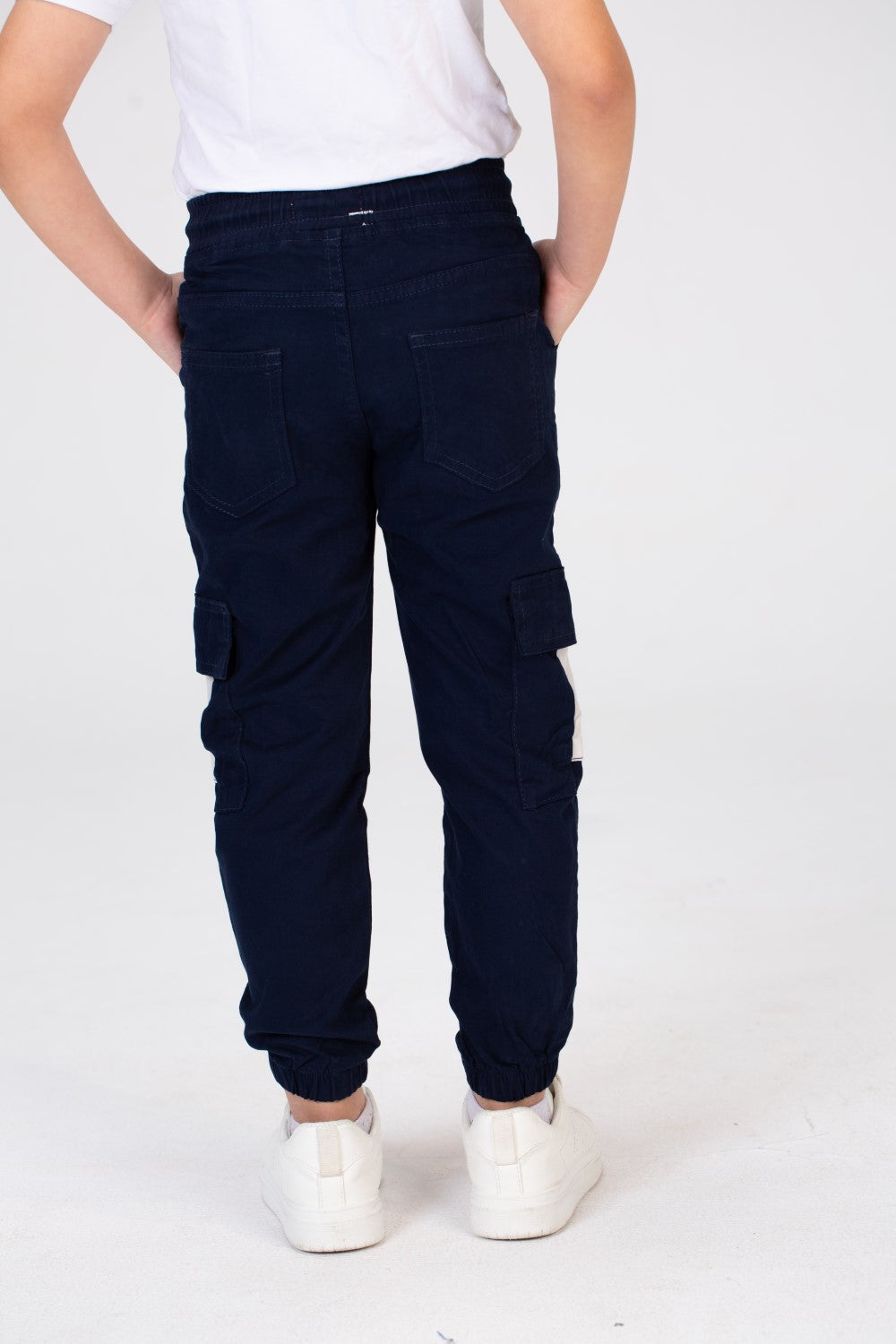 Boys Gabardine Sherwal Pants With Elastic Waist And Side Pockets