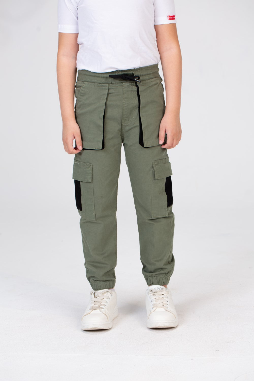 Boys Gabardine Sherwal Pants With Elastic Waist And Side Pockets