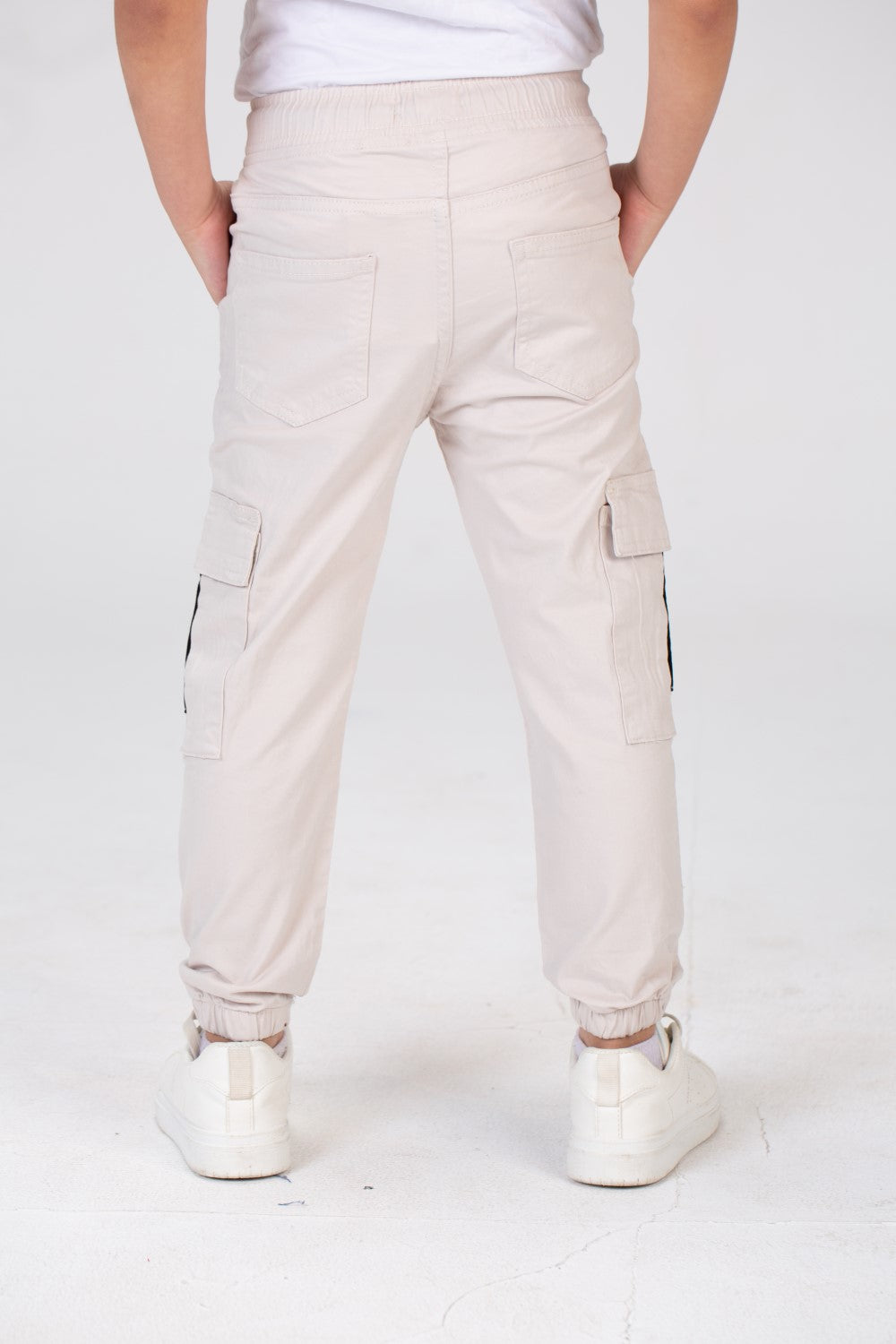Boys Gabardine Sherwal Pants With Elastic Waist And Side Pockets