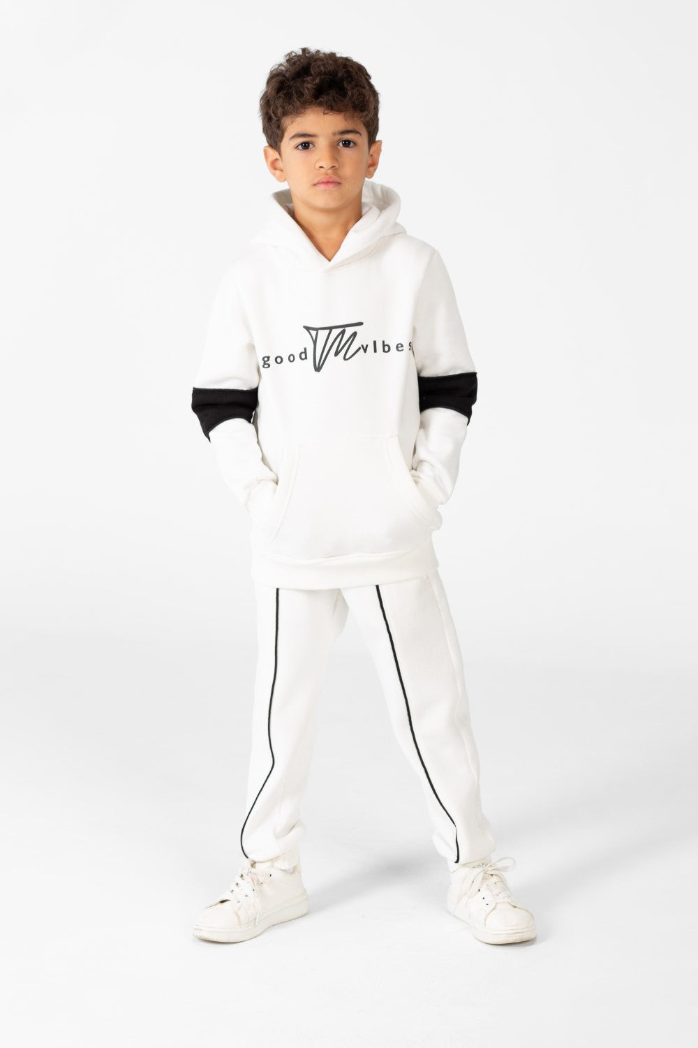 Boy's Melton Hoodie and Sweatpants Training suit