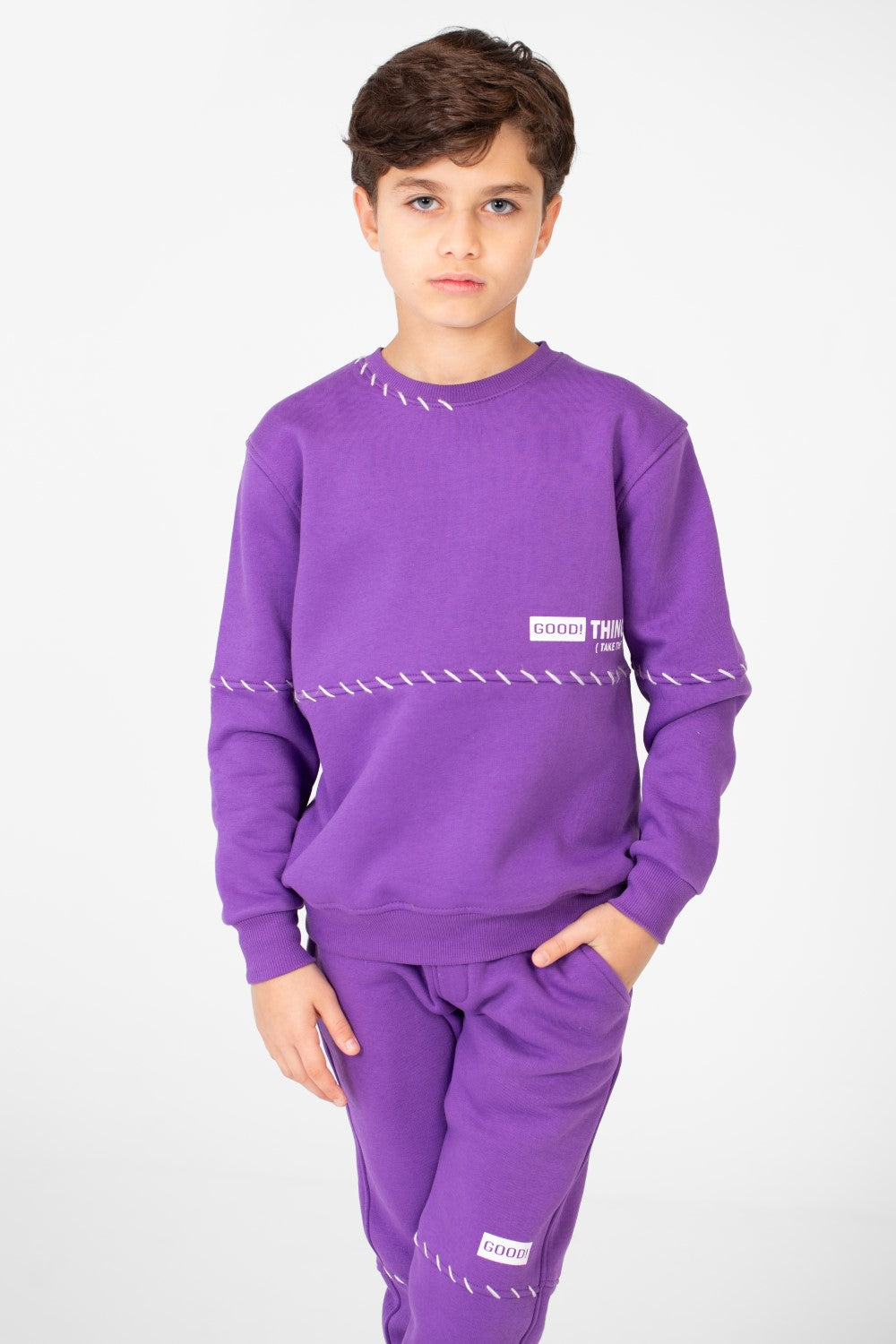Boy's Melton Printed Training Suit With A Unique Cut