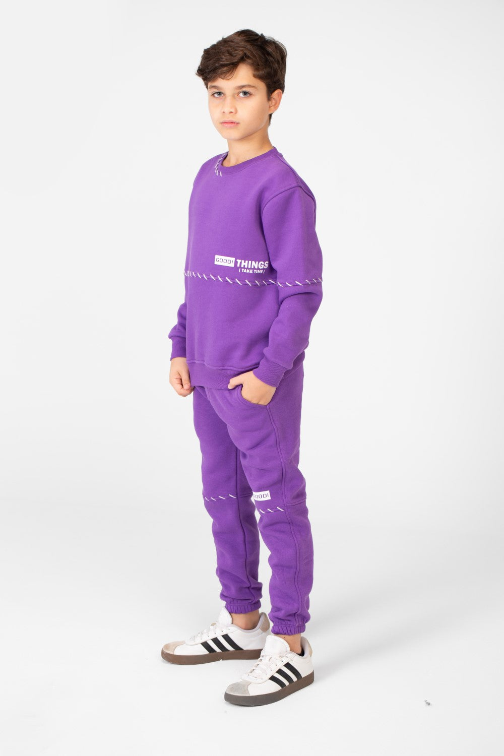 Boy's Melton Printed Training Suit With A Unique Cut