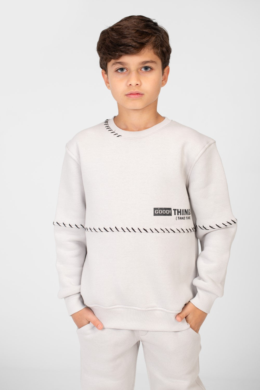 Boy's Melton Printed Training Suit With A Unique Cut