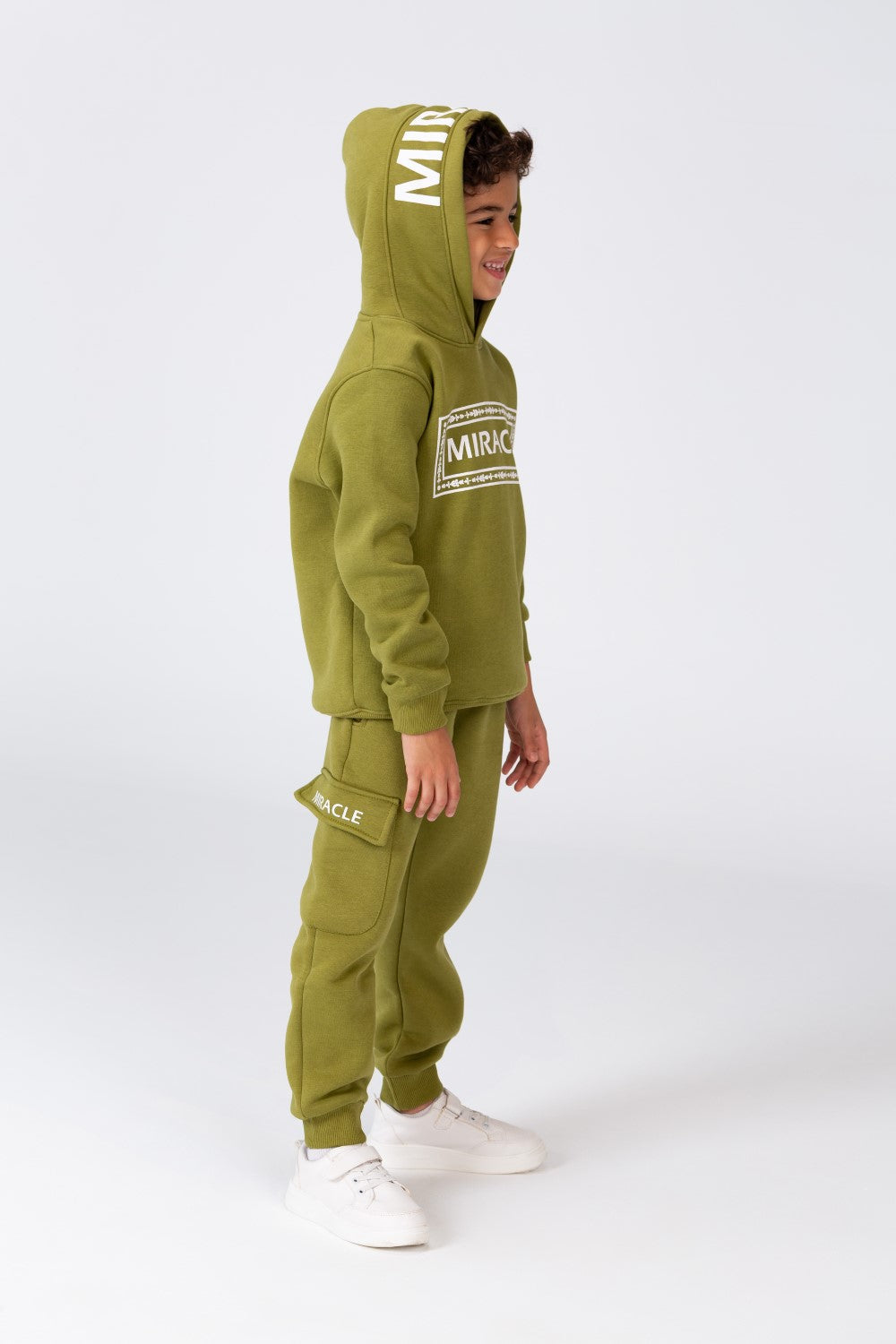 Boy's Winter Hoodie And Sweatpants Printed Training Suit In Milton Material
