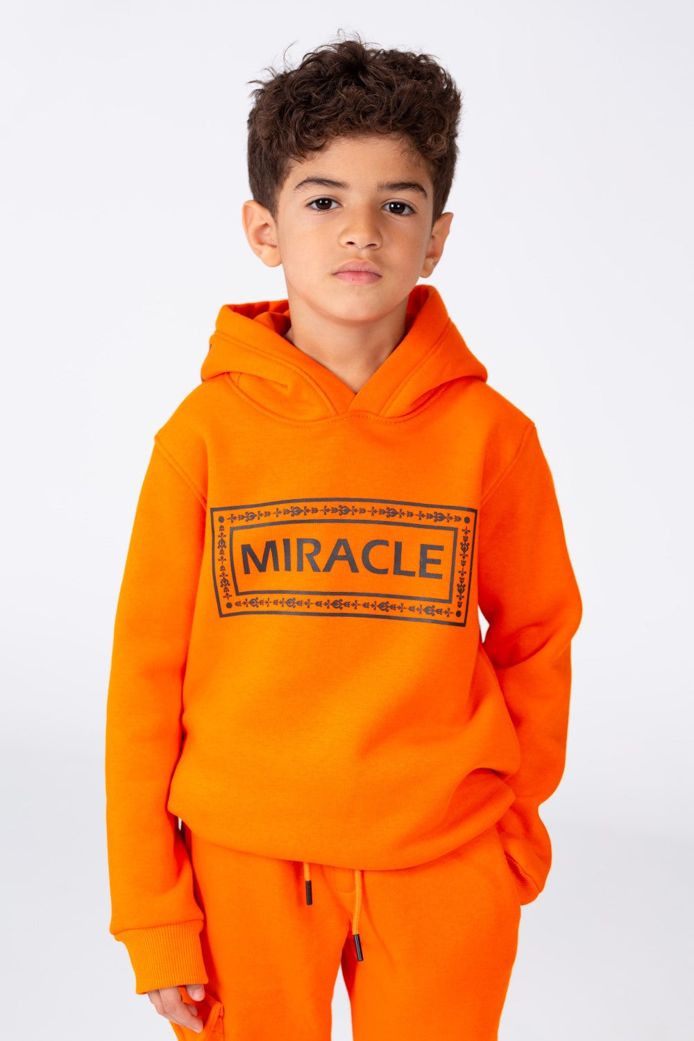 Boy's Winter Hoodie And Sweatpants Printed Training Suit In Milton Material