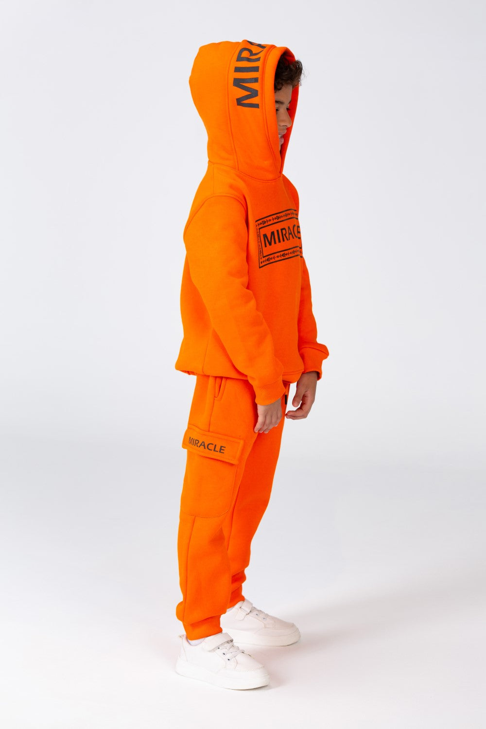 Boy's Winter Hoodie And Sweatpants Printed Training Suit In Milton Material