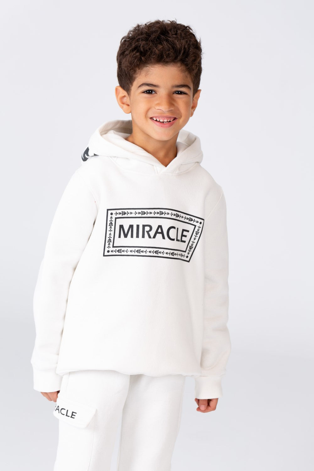 Boy's Winter Hoodie And Sweatpants Printed Training Suit In Milton Material