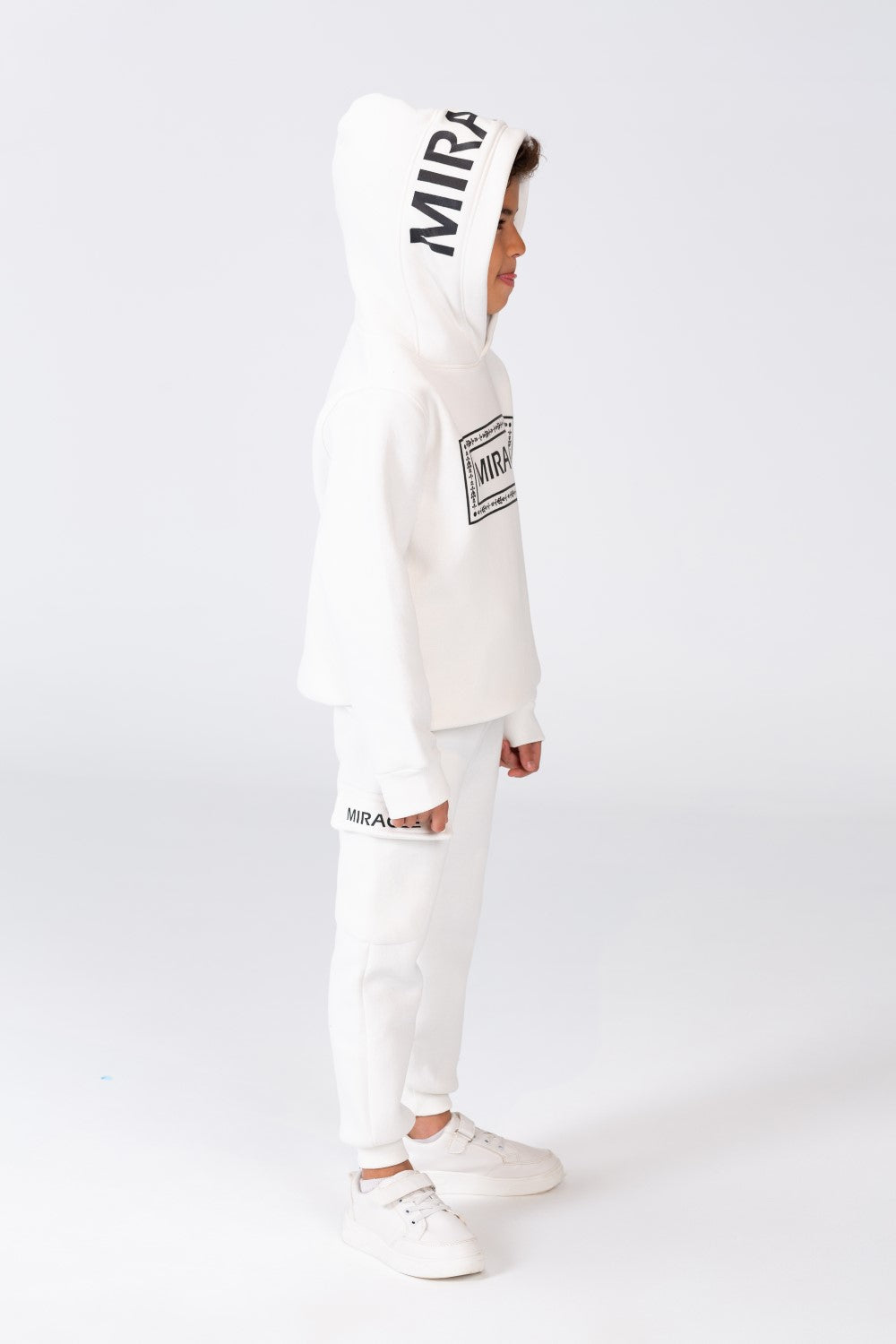 Boy's Winter Hoodie And Sweatpants Printed Training Suit In Milton Material