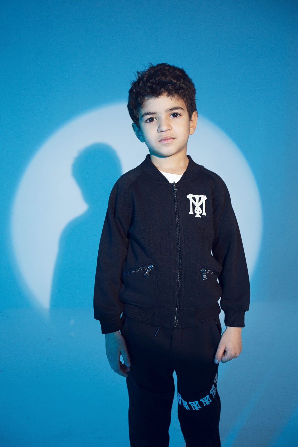 Boy's Padded Front Printed Made Of Comfort Melton Training Suit