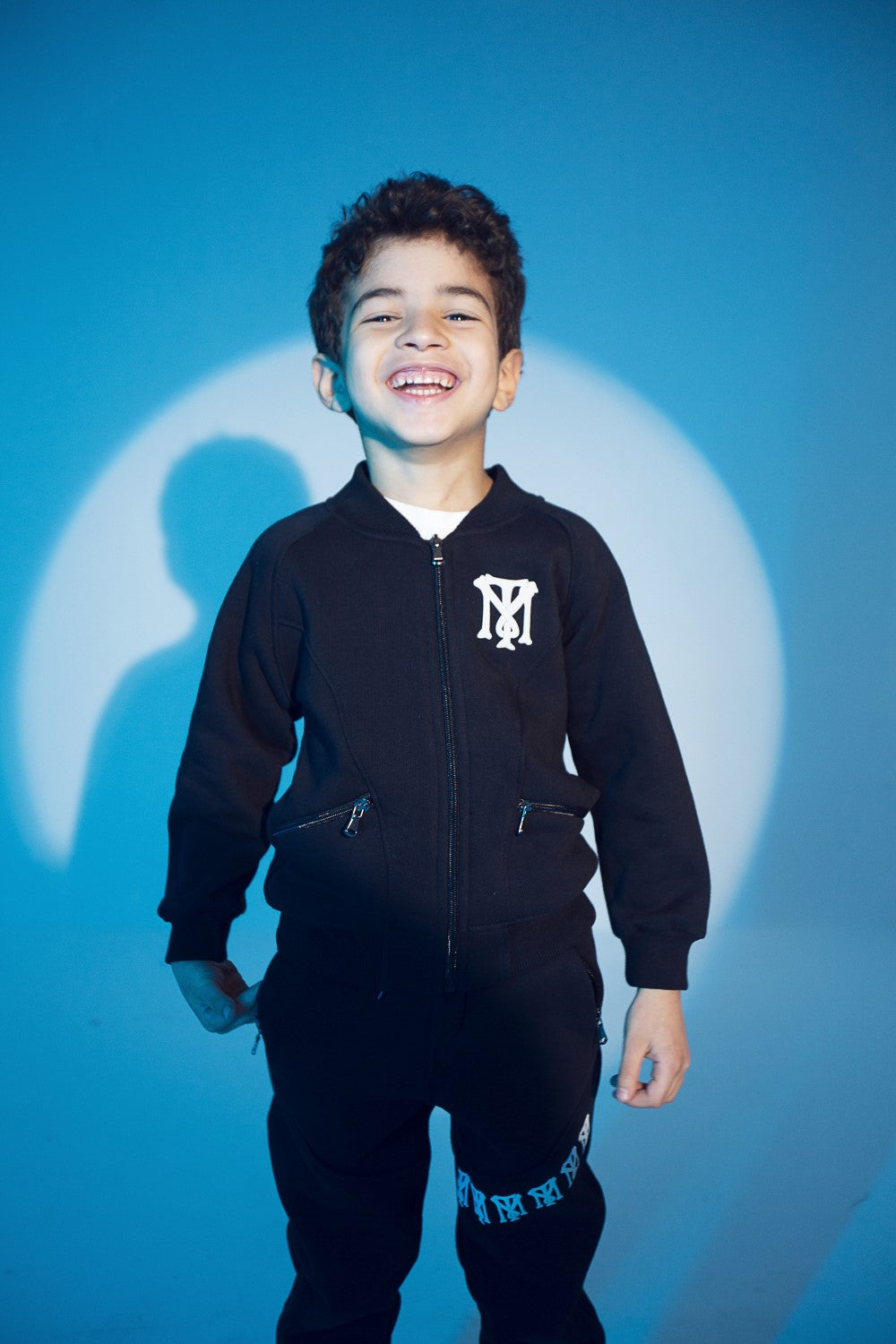 Boy's Padded Front Printed Made Of Comfort Melton Training Suit