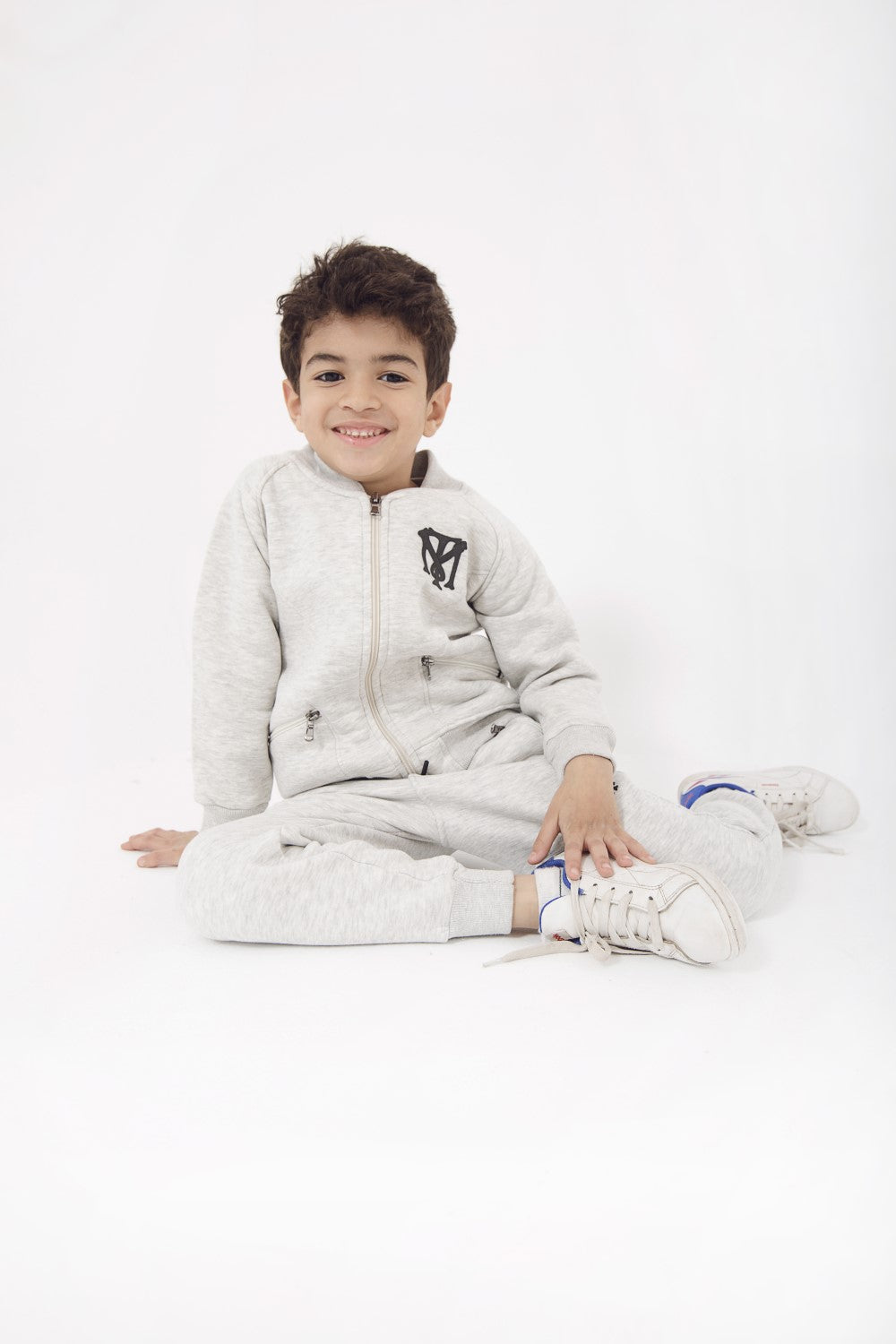 Boy's Padded Front Printed Made Of Comfort Melton Training Suit