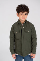 Boy's Regular Fit Soft Wool Front Pockets Shirt