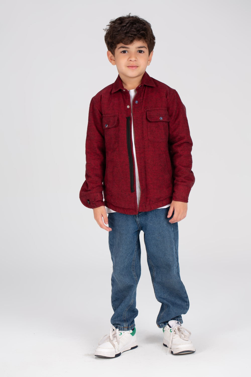 Boy's Regular Fit Soft Wool Front Pockets Shirt