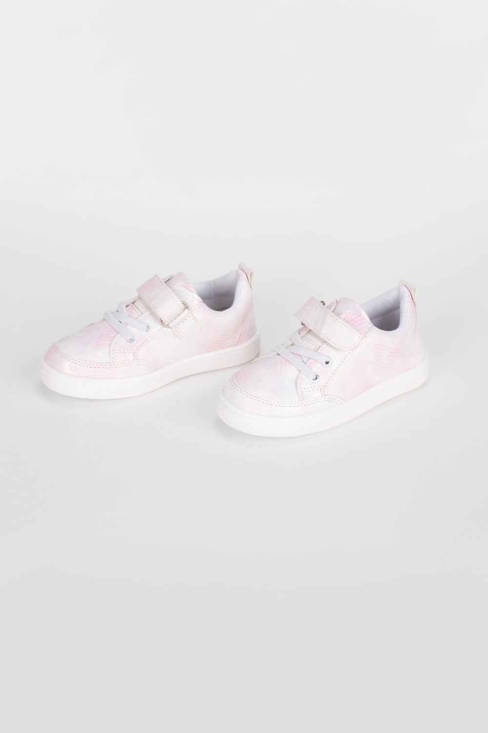 Girl's Flat Sole Faux Leather Multi Color Sneaker