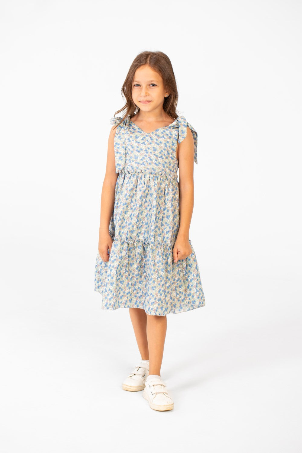 Girl's Casual Layered Cut Dress With Full Floral Print In High Quality Material