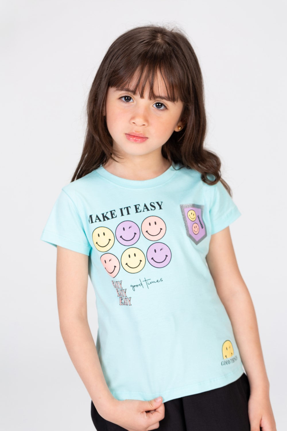 Girl's Emojis Cotton Short Sleeve T-Shirt