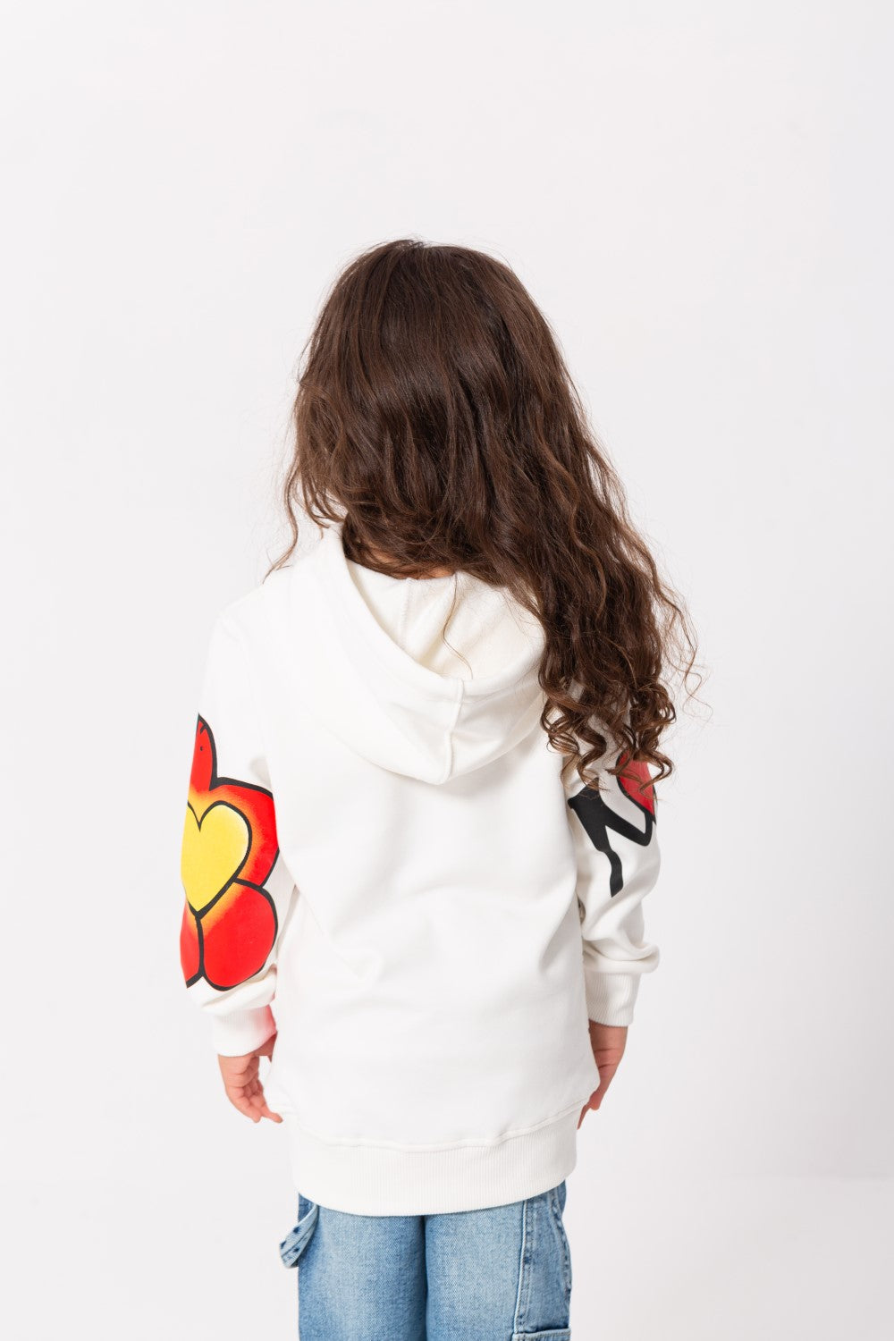 Girl's Hoodie Long Sleeves Front & Sleeves Printed Padded Sweatshirt
