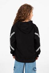 Girl's Printed Hood Sweatshirt With Long Sleeves