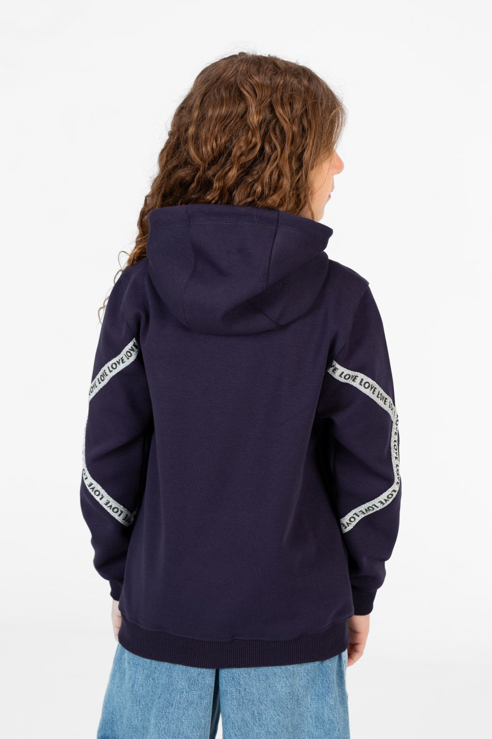 Girl's Printed Hood Sweatshirt With Long Sleeves